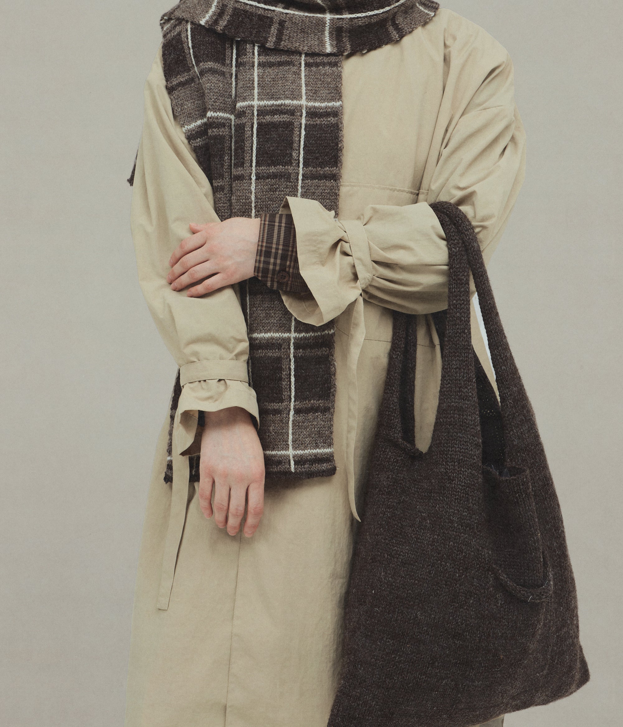 Jacquard Scarf, Brown