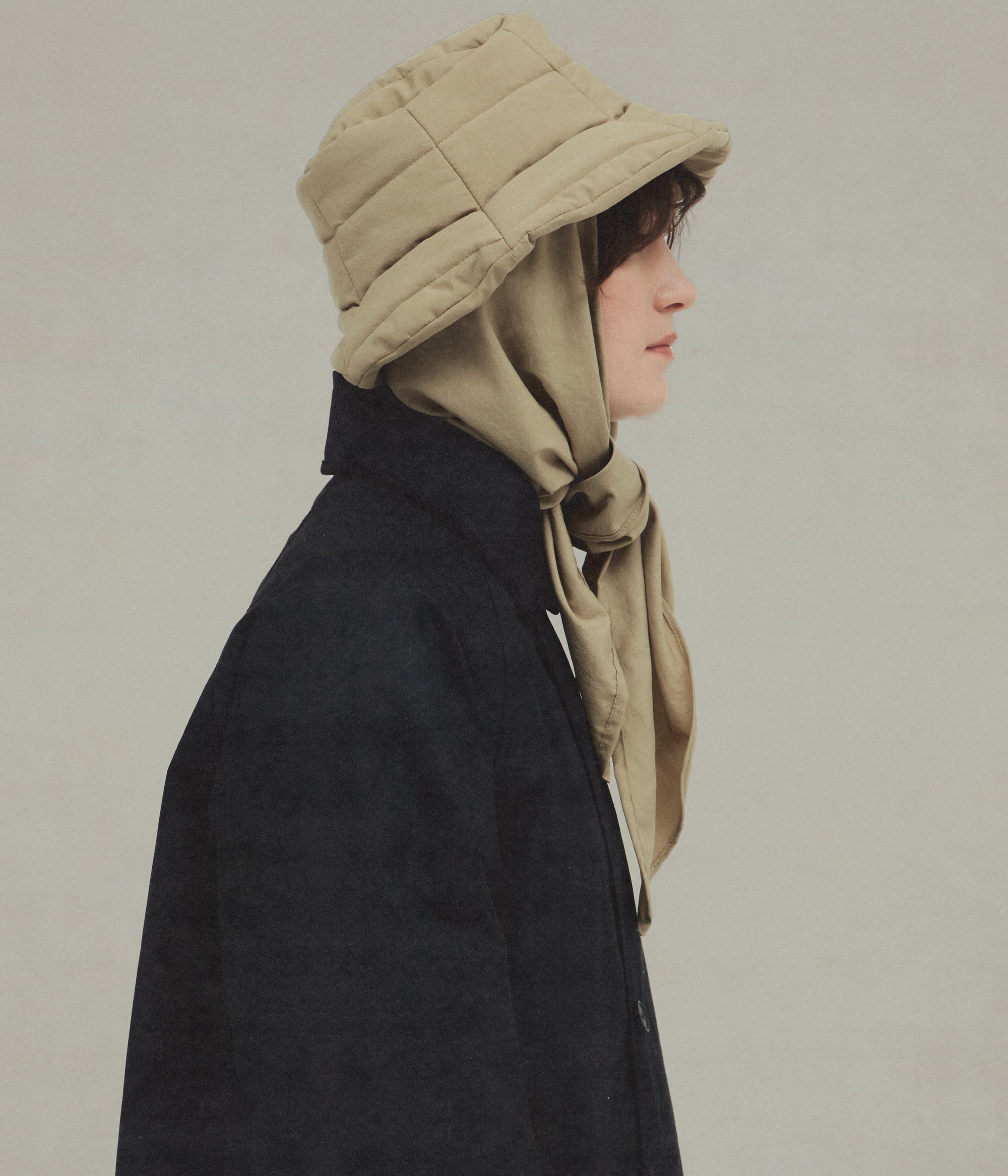 The Snug-Scarf Bucket Hat, Beige