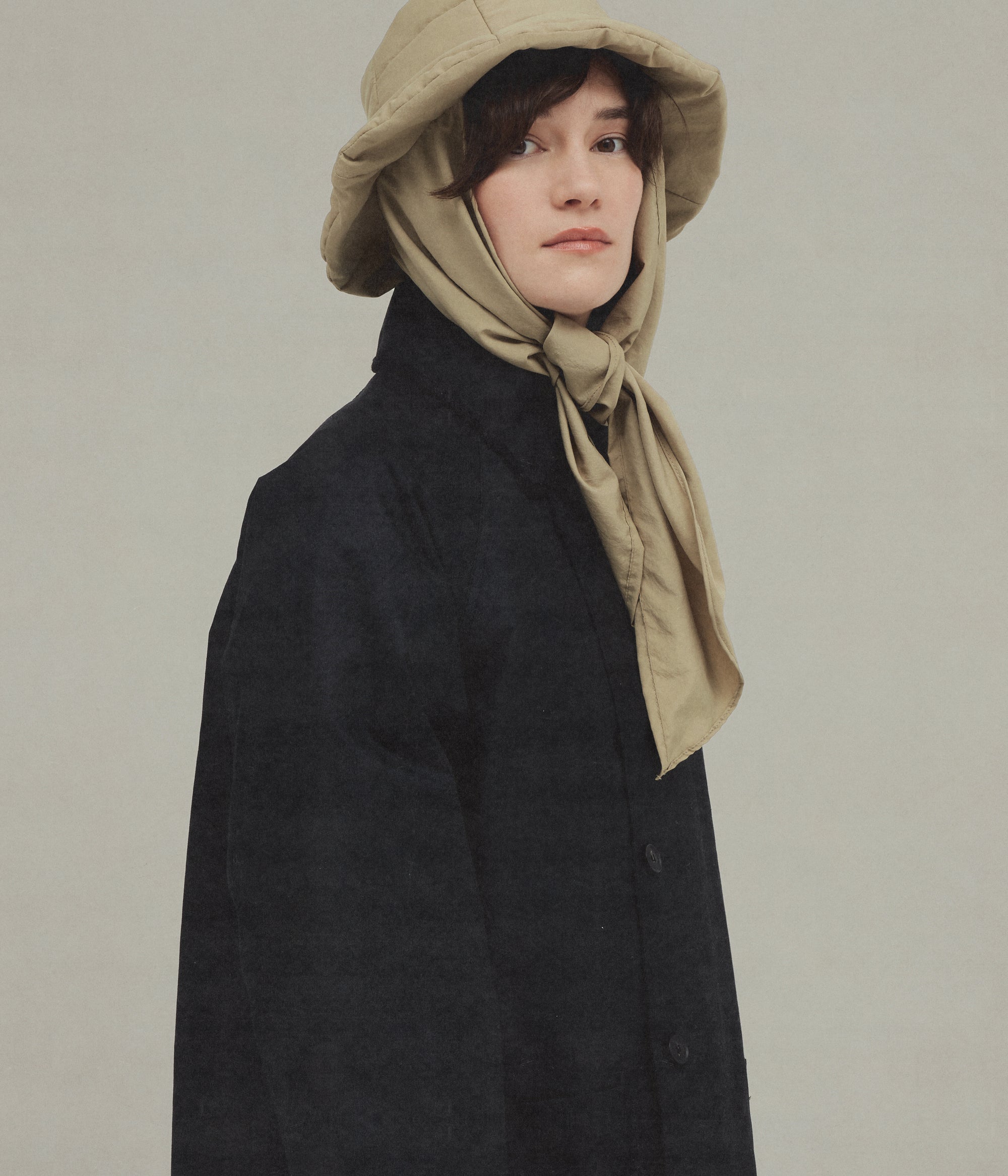 The Snug-Scarf Bucket Hat, Beige