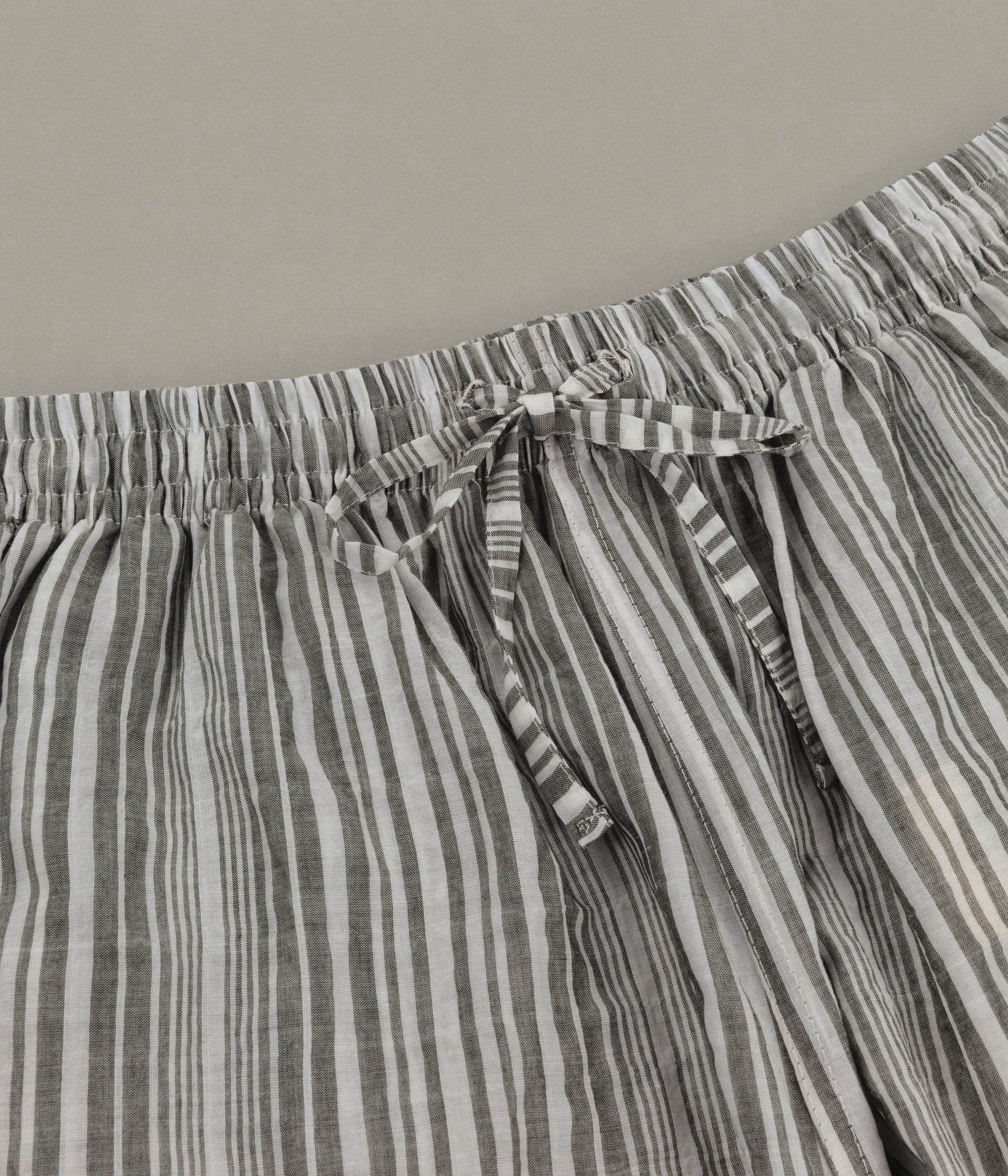 Nine AM Shorts, Green Stripe