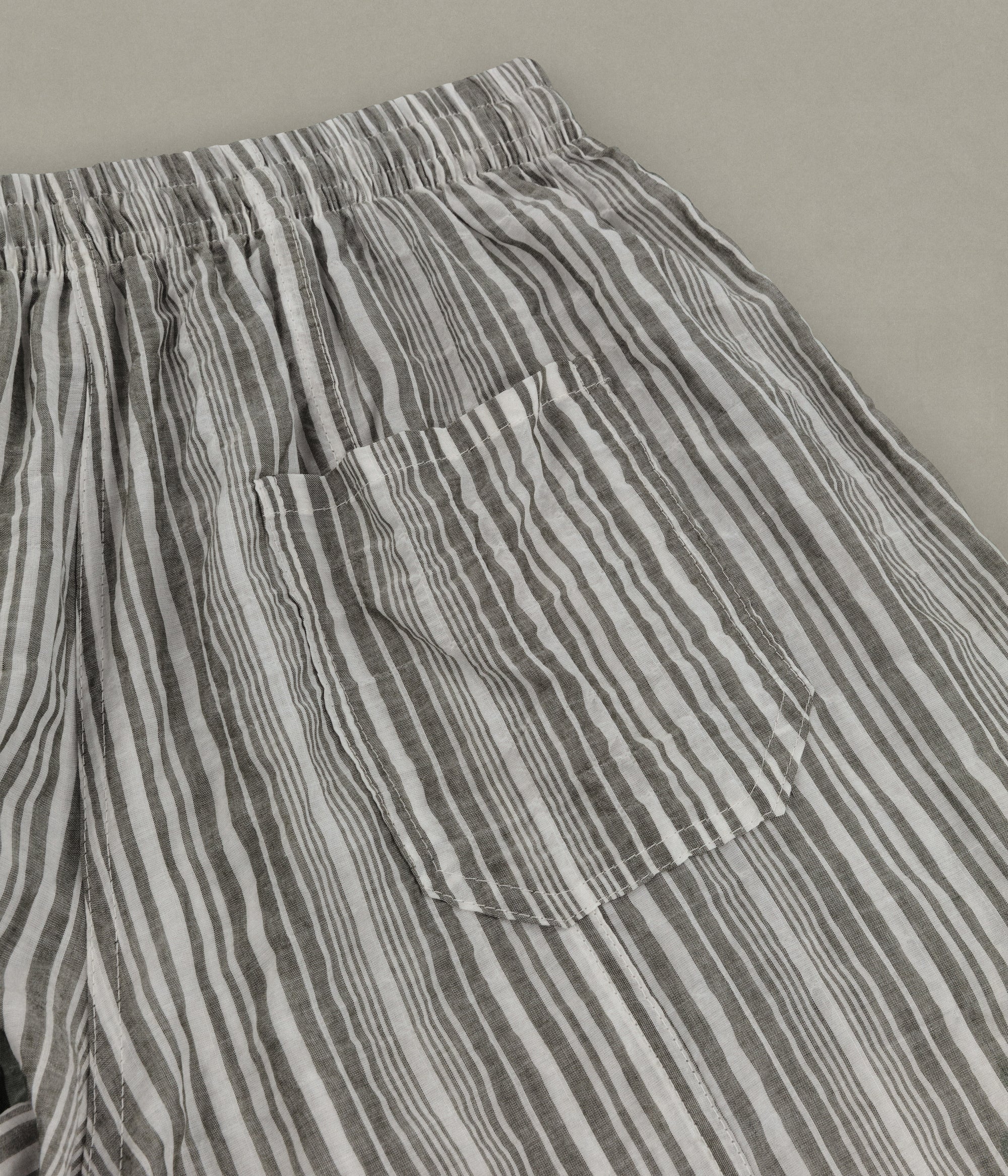 Nine AM Shorts, Green Stripe