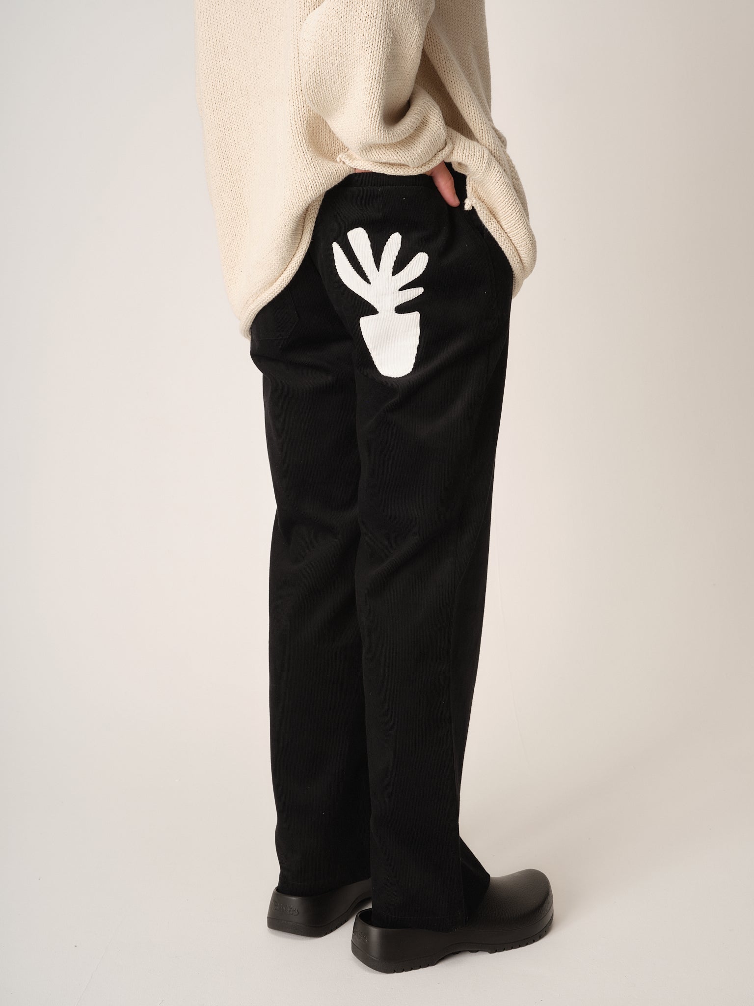 Plant Pot Cord Pant, Black