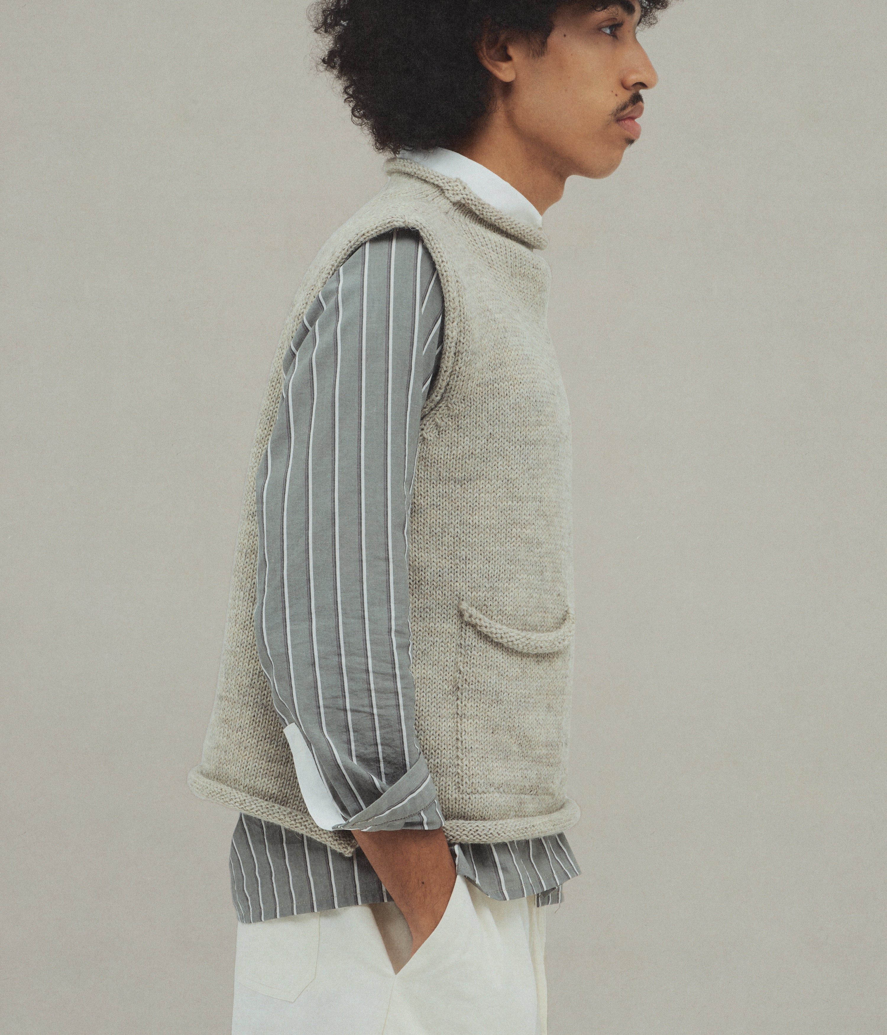 Fisherman Vest, Oatmeal – XENIA TELUNTS