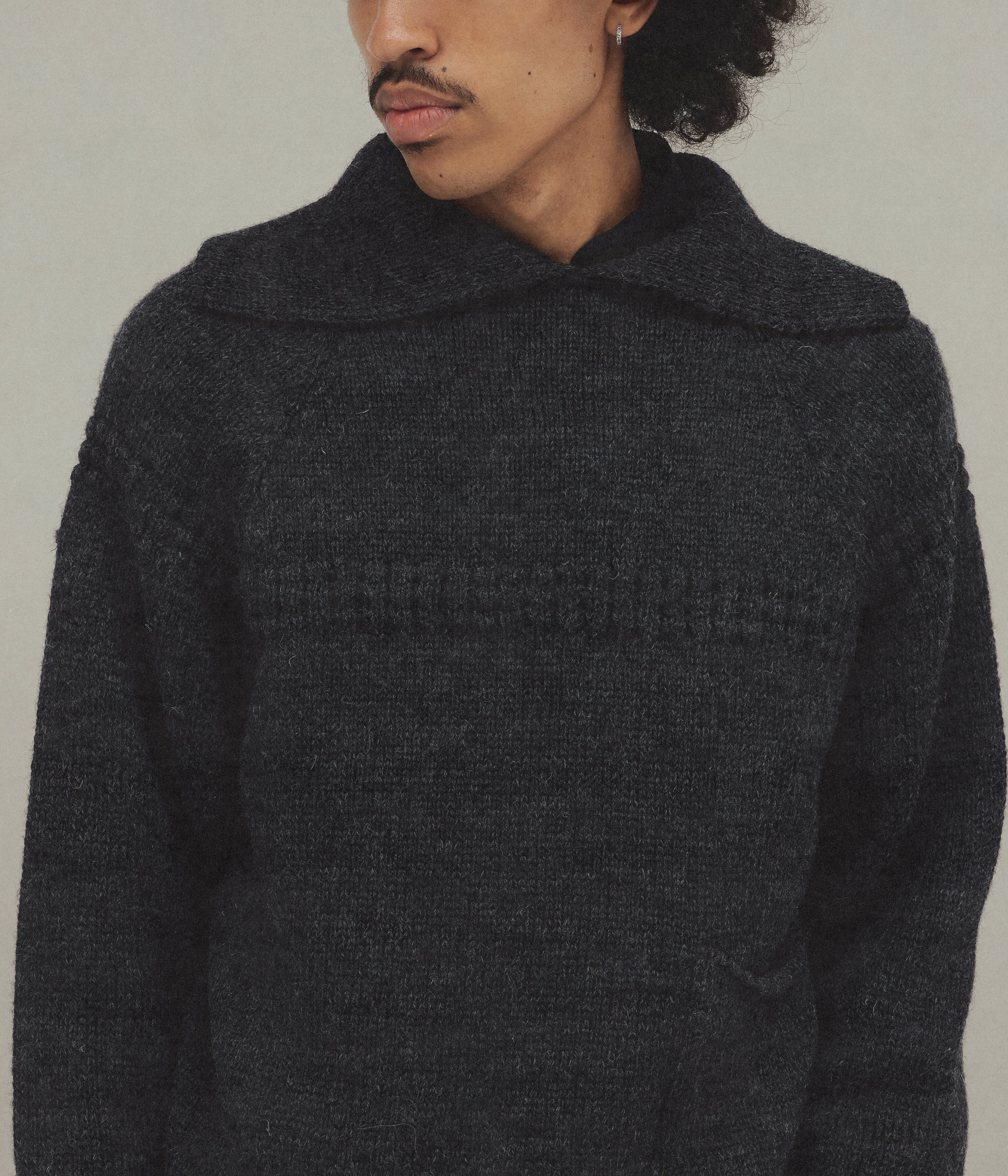 Sailor's Neck Sweater, CharcoalWOOL100% トップス