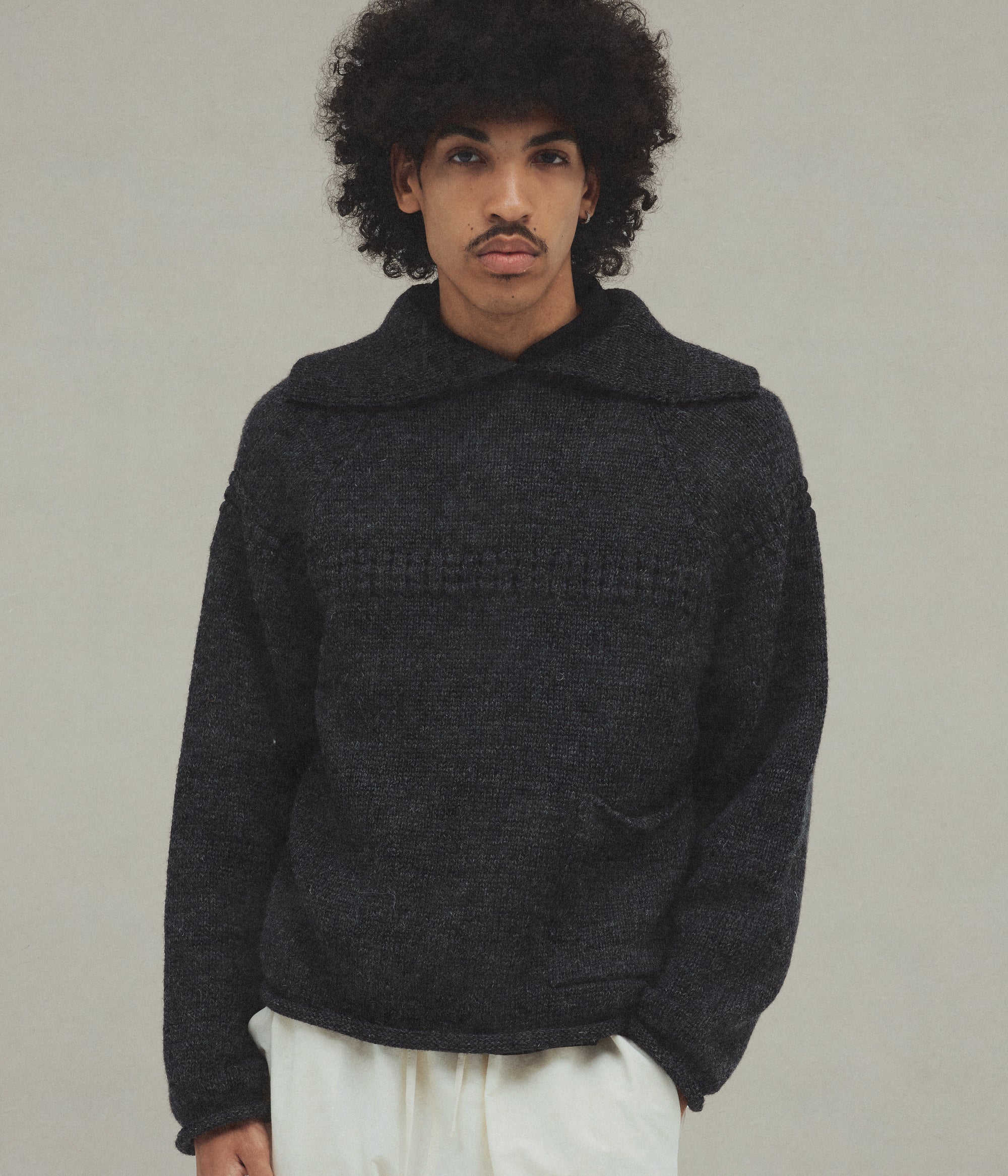 Sailor's Neck Sweater, Charcoal