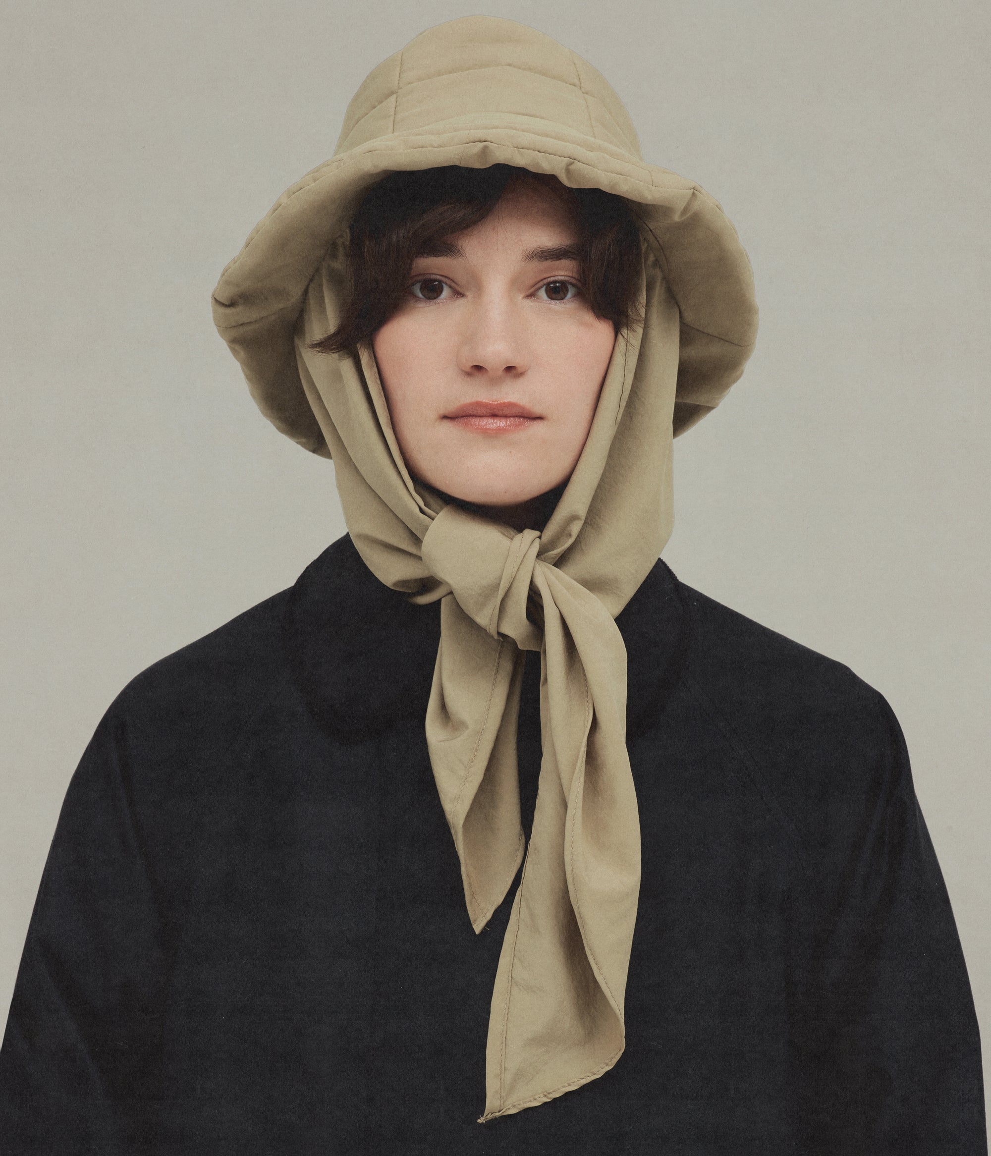 The Snug-Scarf Bucket Hat, Beige