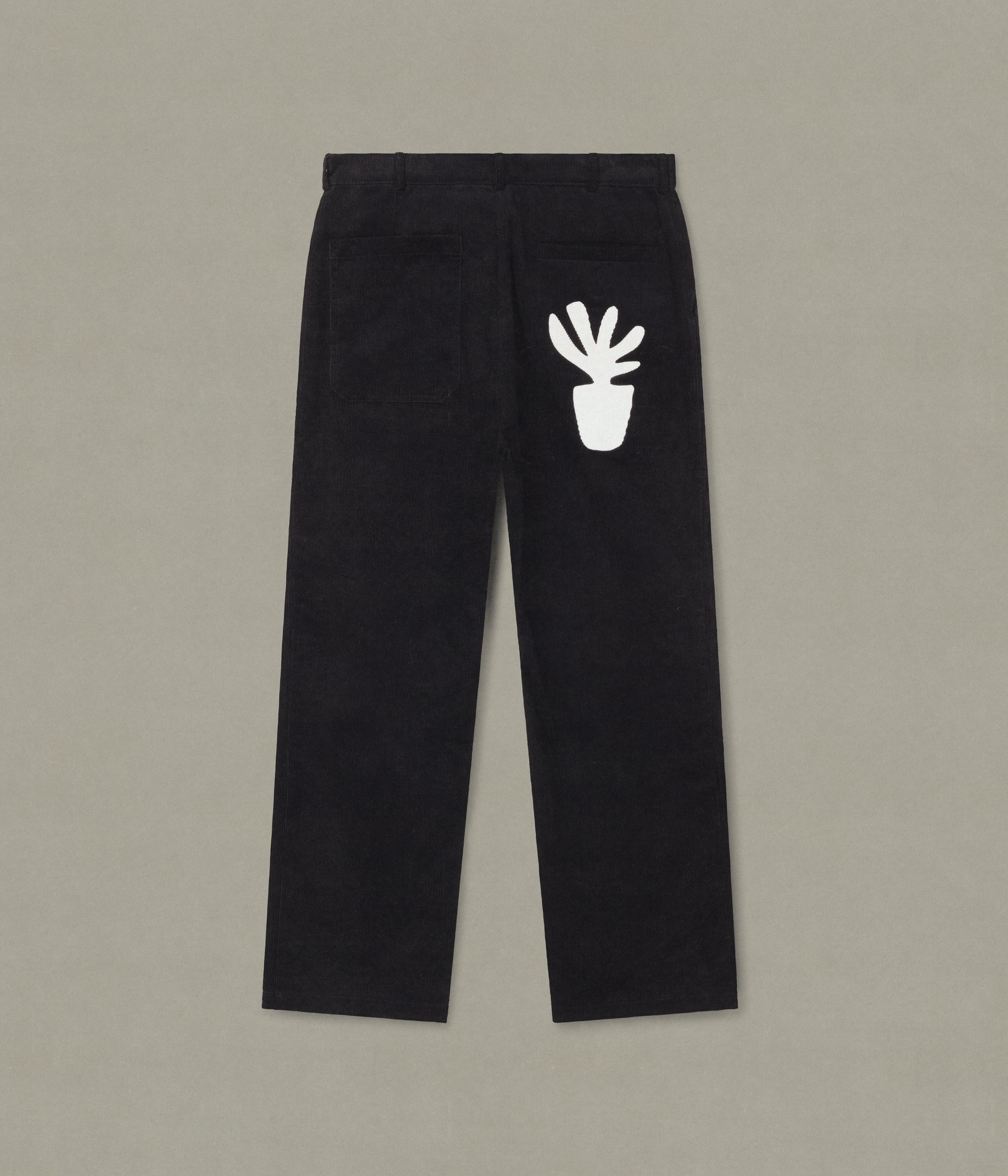 Plant Pot Cord Pant, Black