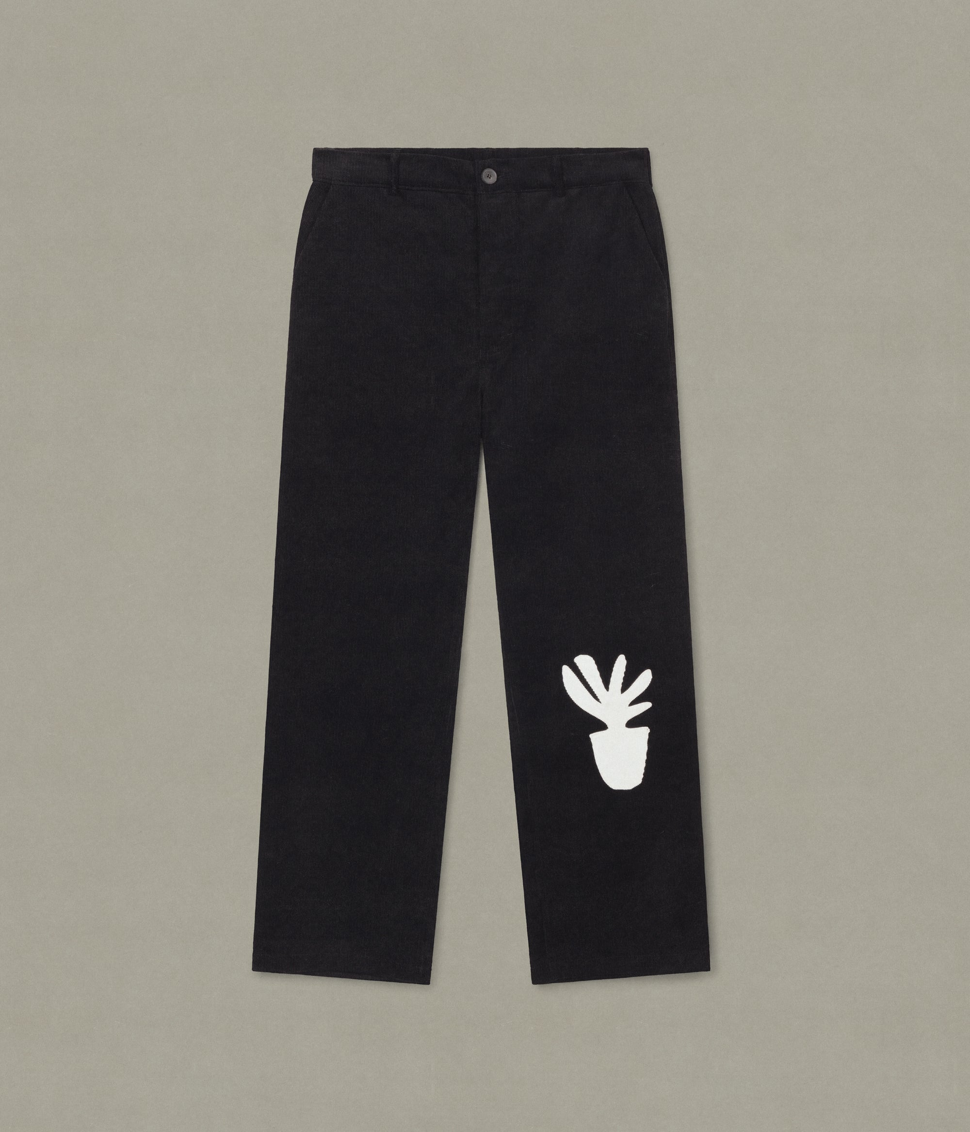 Plant Pot Cord Pant, Black