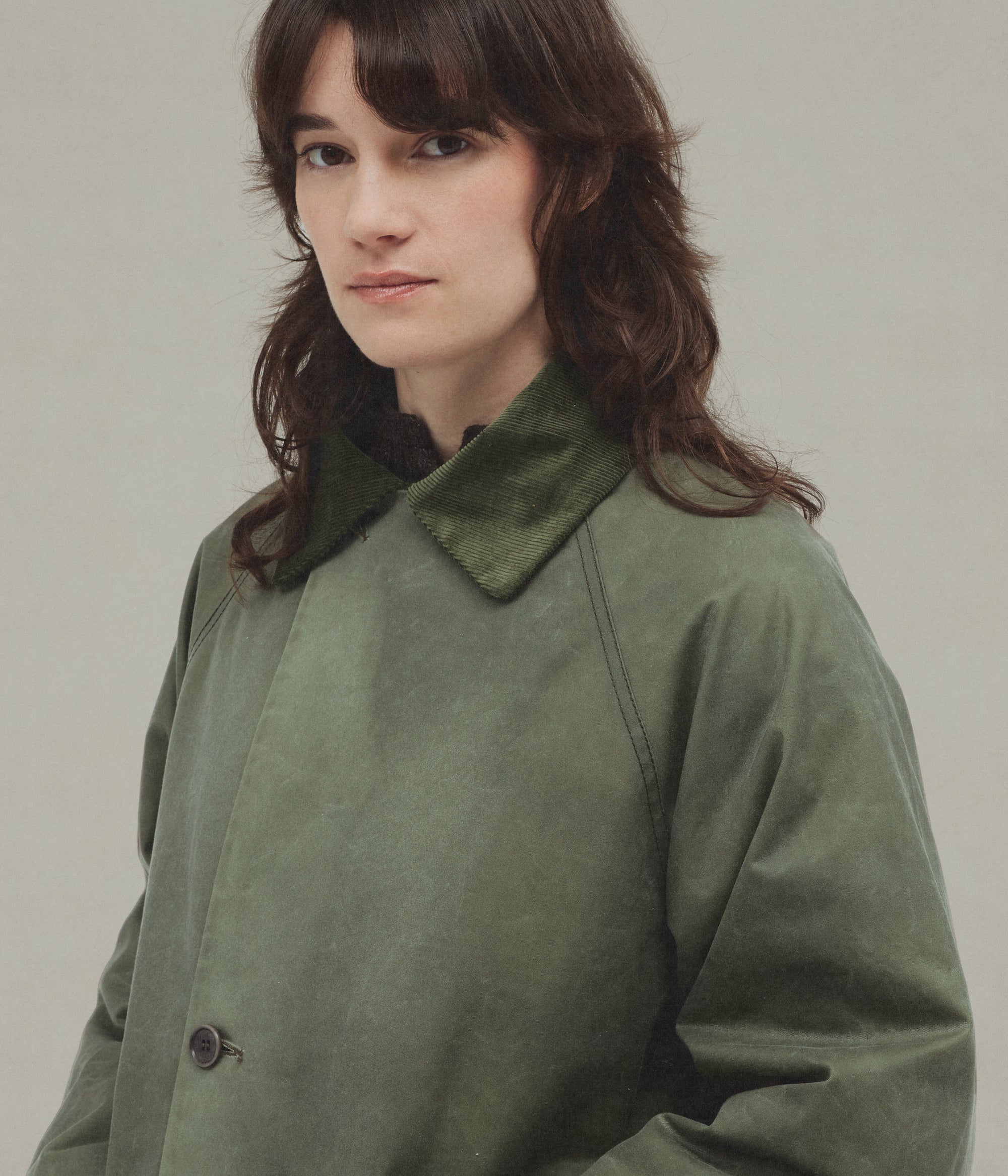 Waxed Trench, Green