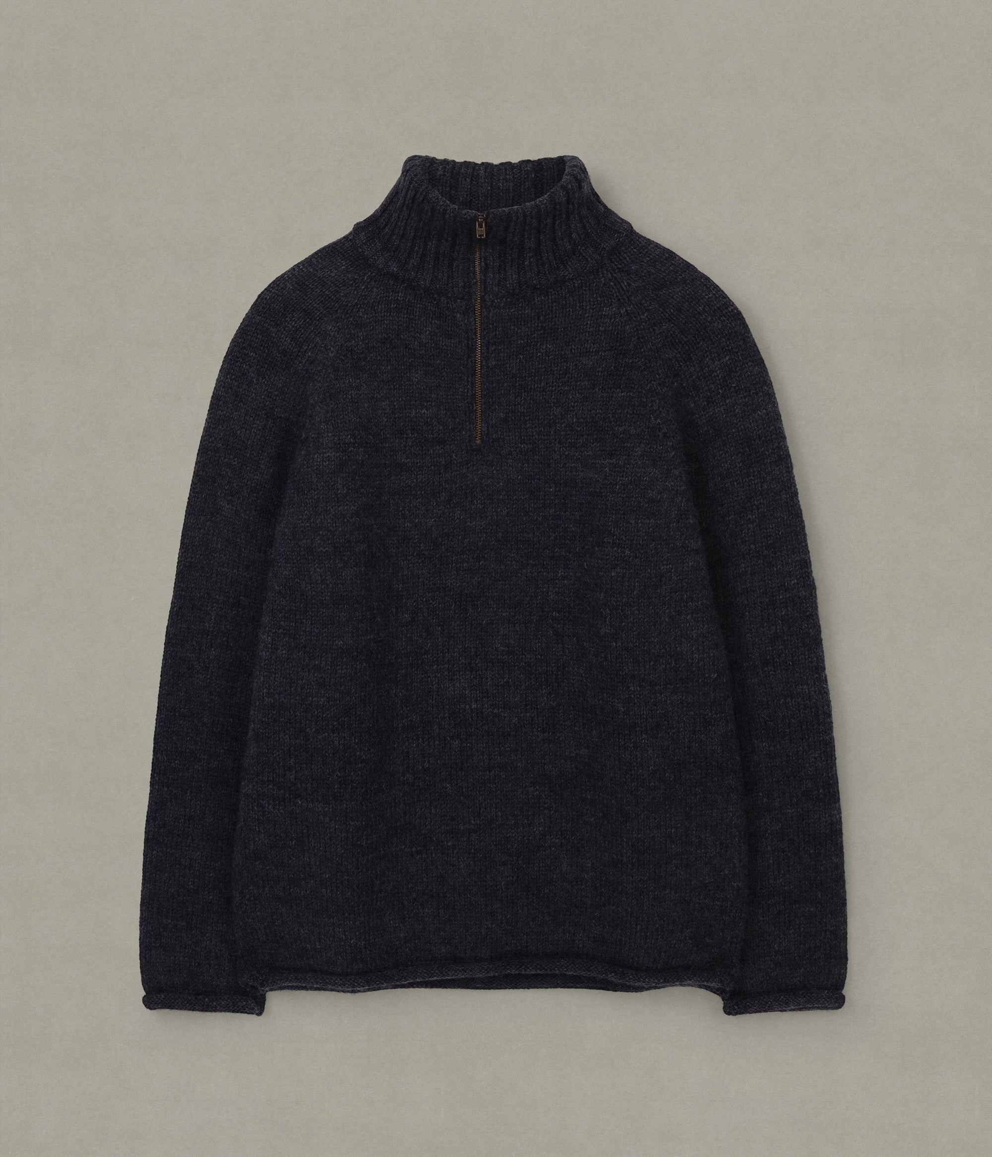 Quarter Zip Sweater, Charcoal