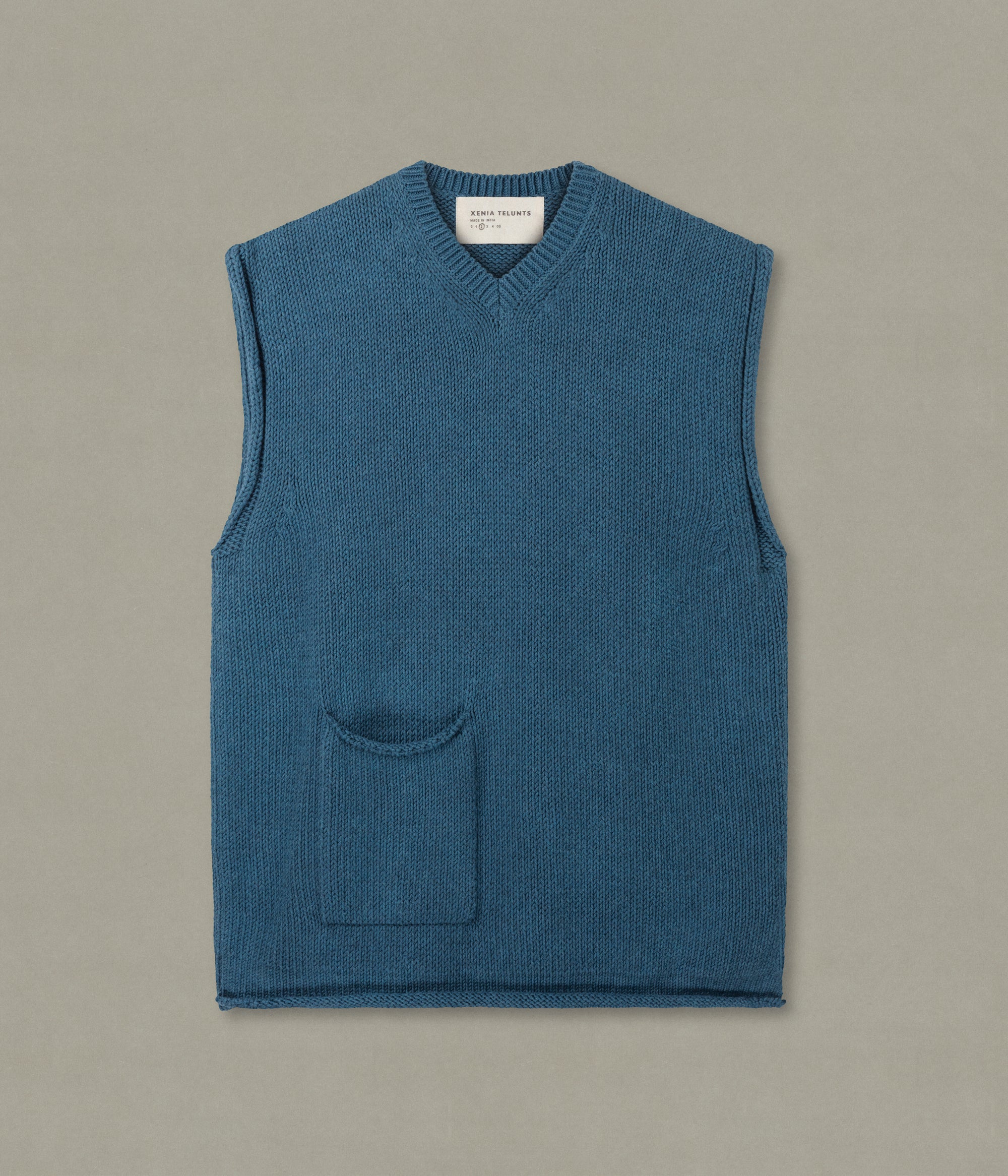 V Neck Vest, Blue